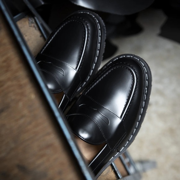 Solovair High Shine Leather Penny Loafers - Picture 2 of 11